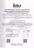 OHSAS18001英文版认证证书